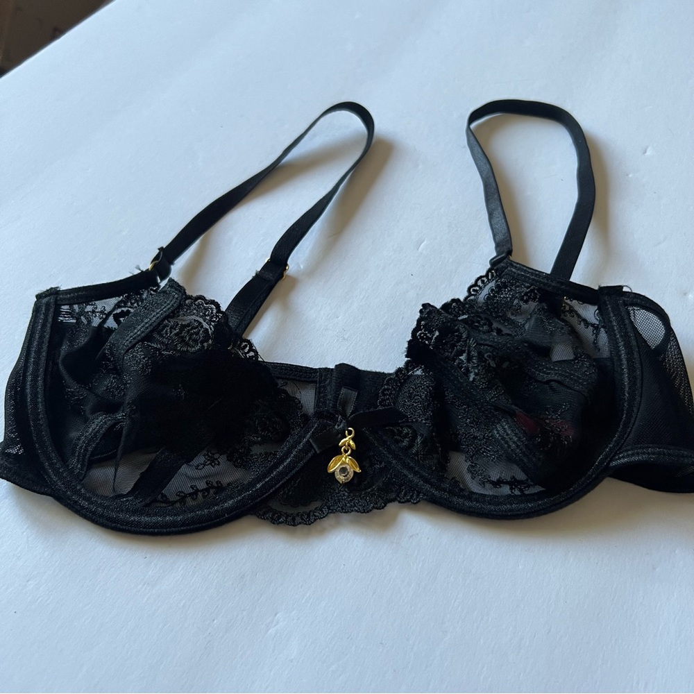 SEVEN ‘TILL MIDNIGHT LACE BRA BLACK SIZE SMALL NWOT - Picture 4 of 16